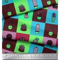 thumbnail image 3 of Soimoi Cotton Voile Fabric Cactus Tree Decor Fabric Printed Yard 42 Inch Wide, 3 of 3