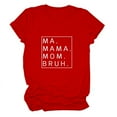 thumbnail image 3 of Camiseta holgada de manga corta con estampado de letras MA Mama Mom Bruh: estampado de letras moderno, cómoda y casual., 3 of 3