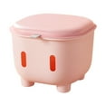 thumbnail image 1 of Otomana de almacenamiento BLESIY taburete con reposapiés organizador acolchado rosa, 1 of 8