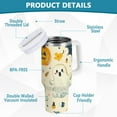thumbnail image 2 of Yayeee 40oz Stainless Steel Tumbler with Straw and Handle Double-Wall Insulated Travel Water Bottle, Halloween Cute Ghosts, 2 of 8