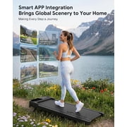 UREVO Smart Walking Pad with 12% Incline, Standing Desk Treadmill with 7-Layer Belt, 300lbs Capacity, Quiet Operation, Workout App with Track Insights, Remote Control for Home Office Exercise