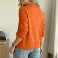 thumbnail image 5 of Women's Fashion Solid Color Collar Long Sleeve Button Pocket Jacket, Versatile Casual Blazer for Office and Outdoor Activities,Orange,S, 5 of 6