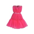 thumbnail image 4 of Txlixc - Mini vestido sin tirantes de cintura alta de hilo de malla de color sólido para mujer Txlixc  Estilo de ocio, 4 of 5