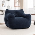 thumbnail image 2 of GARITIN Bean Bag Chair, Teddy Faux Fur High-Density Foam, 37inx 35in x 31.1in, Dark Blue, 2 of 11