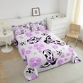 thumbnail image 3 of Purple Cowgirl Boot Hat Twin Bedding Set,Western Milk Cow Print Comforter Set Room Decor,Groovy Flower Quilt Bed Set Rustic Country Farmhouse Down Comforter 2Pcs, 3 of 6