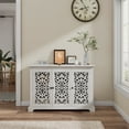 thumbnail image 2 of Amkui 43" Accent Cabinet with Storage 3 Door Vintage Floral Hollow Carved Sideboard Buffet Cabinet Fashion Entryway Console for Living Room,Kitchen,Hallway, 2 of 6