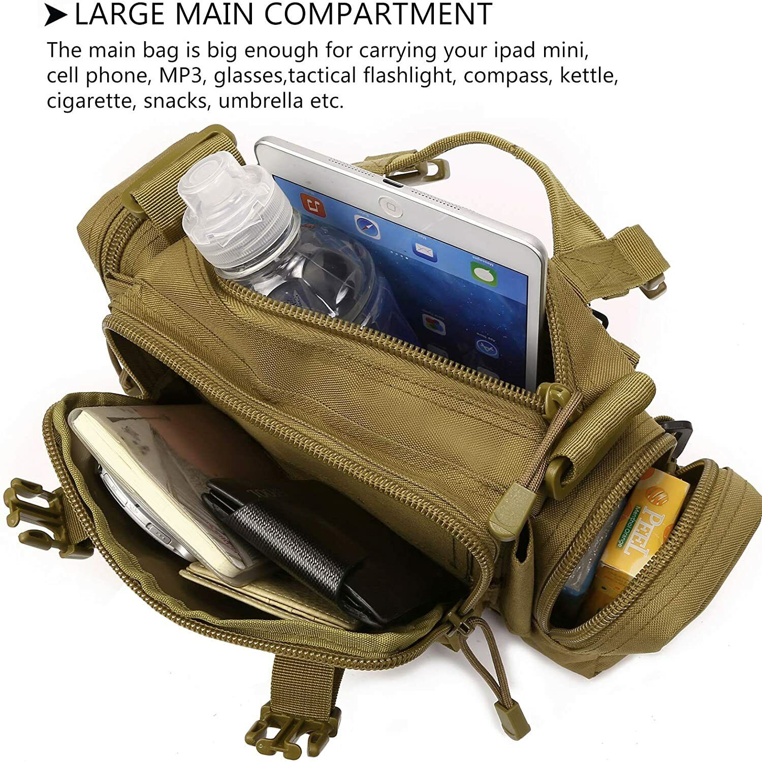 Small Molle Duffle Bag Men Gym Bag Waist Bag Fanny Pack Workout Pouch Travel Carry On Bag