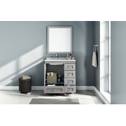 Eviva Happy 30 x 18 Transitional Gray Bathroom Vanity with White Carrara Marble Countertop