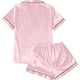 thumbnail image 3 of Conjunto de pijama de mujer Conjunto de pijama de camisa de manga corta abotonada y pantalones cortos, 3 of 5