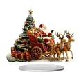 thumbnail image 2 of Clearance 2D Santa Sleigh Figurines Christmas Decor, Cute Santa Christmas Decorations for Home, Christmas Centerpieces Figurine for Tables, 2 of 7