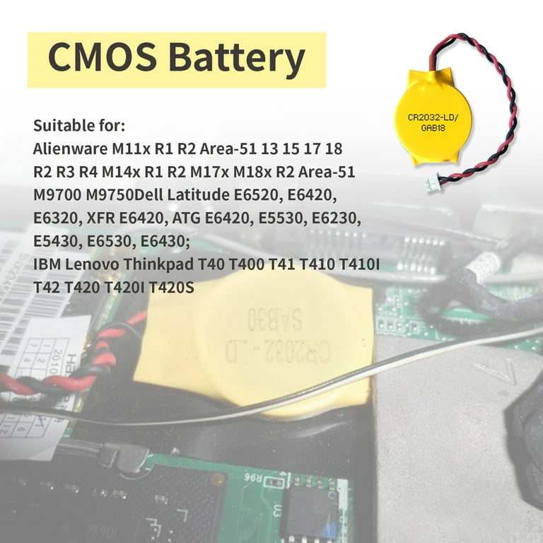 DBTLAP Batteria CMOS ML1220 3V Con Linguette – Compatibile Acer TravelMate 5740, Batteria BIOS Laptop - 3