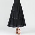 thumbnail image 4 of Womens Dance Skirts Color Block Layered Flared Maxi Performance Spanish Festival Skirt Black L, 4 of 7