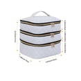 thumbnail image 3 of Bolsa de maquillaje LANDFOBO grande de 3 capas con asa Travel Beige, 3 of 6