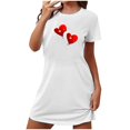 thumbnail image 5 of Sakmal Lightweight Moomoo Womens Nightgowns Short Sleeve Love Valentines Nightshirt Short Heart Print Ladies Nightgown XL, 5 of 5