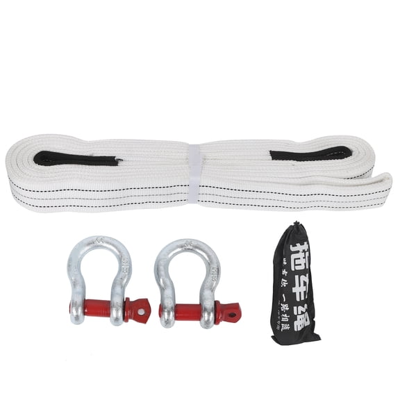19.7ft Tow Cable 12 Tons Heavy Duty Car Towing Strap with Steel U-Shaped Hooks for Emergency
