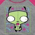 thumbnail image 3 of Invader ZIM - GIR Sticking Tongue Out - Retro Style Grid - Toddler And Youth Girls Raglan T-Shirt, 3 of 4