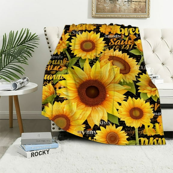 ARISTURING Sunflower Gifts for Women, Sunflower Blanket Positive Healing Throw Blanket, Christmas Birthday Gift for Women Blanket Soft Cozy Flannel Sunflower Decorations Blanket Mother's Day