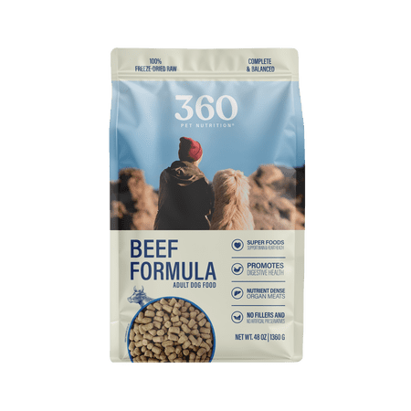360 Pet Nutrition Beef Adult Freeze-Dried Raw Formula 48 oz.