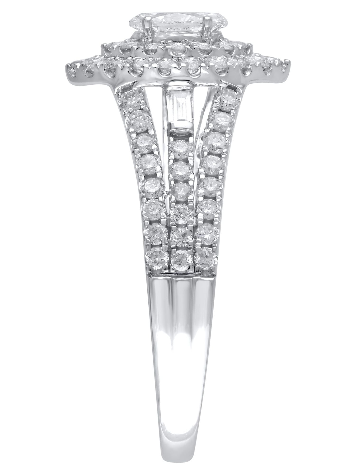 1 Carat T.W. (I2 clarity, H-I color) Brilliance Fine Jewelry Marquise cut Diamond Engagement Ring in 10kt White Gold, Size 8