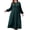 Dark Green, variant on Women's Plus Size Knits Fall Spring Long Sleeve Round Neck Puff Sleeve Ribbed A-Line Solid Color Casual Comfortable Midi Dress 1X-5X