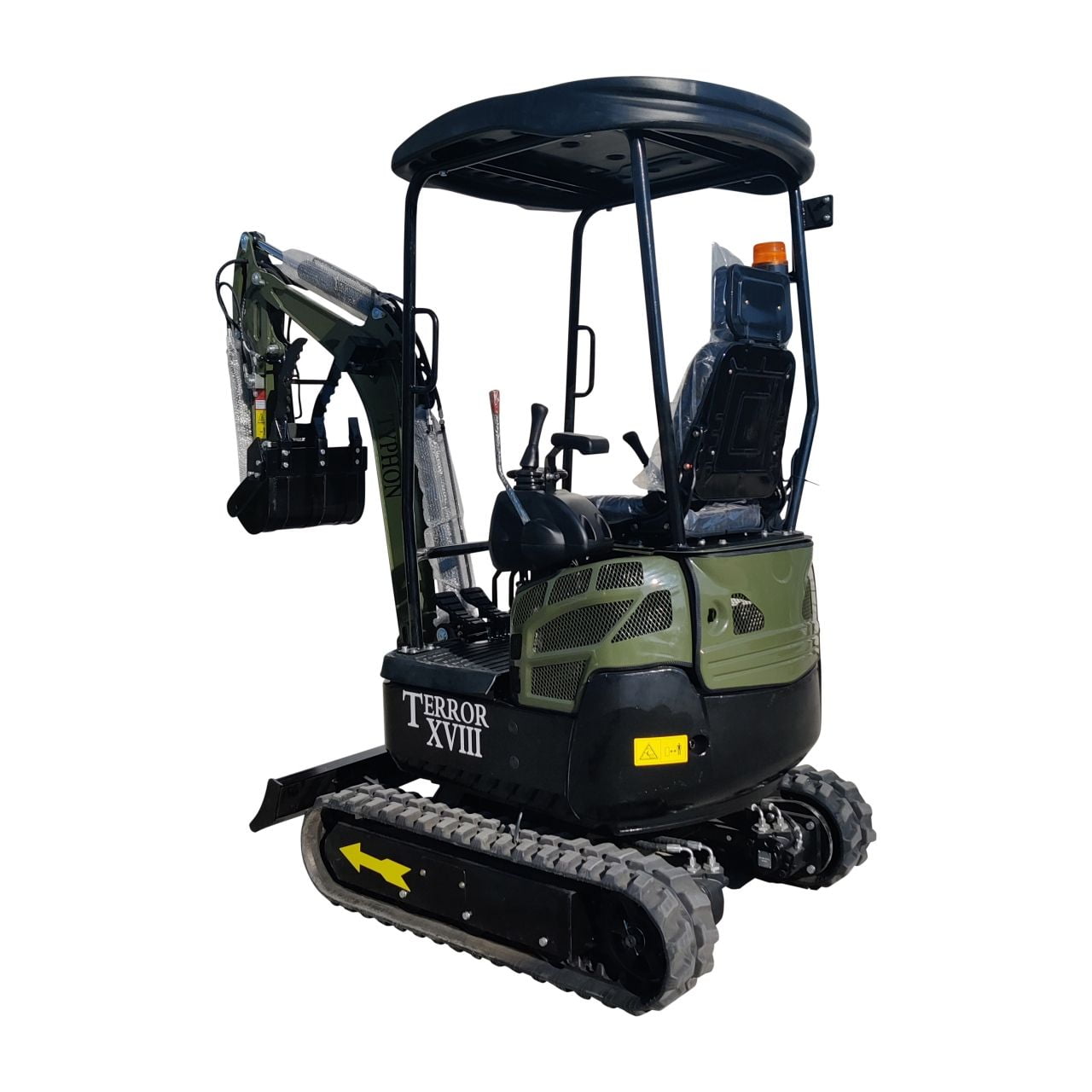 TYPHON Terror XVIII Mini Excavator, 4,000 lb Rubber Track, Kubota