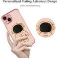thumbnail image 2 of for iPhone 13 Case Cute 6D Astronaut Case with Stand Function Luxury Plating Case Cover Slim Fit Soft TPU Shockproof Bumper Protective Electroplated Case for Girls Boys,6.1 inch,Pink, 2 of 12