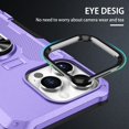 thumbnail image 5 of K-Lion for iPhone 13 Pro 6.1 Inch Case, 360° Rotating Ring Holder Stand Heavy Duty Kickstand Magnetic Car Mount Slim Military Grade Shockproof Durable Hybrid Case for iPhone 13 Pro,Purple, 5 of 9