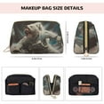 thumbnail image 5 of Easygdp Astronaut Polar Bear Roar Leather Makeup Bag Zipper Pouch Travel Cosmetic Organizer for Women and Girls, Make up Bag with Zipper, 5 of 8