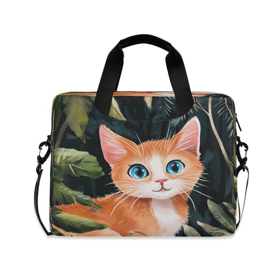 16inch Laptop Briefcase, Business Laptop Bag with Detachable Strap & Padded Compartment, Water-Resistant Polyester,Cartoon