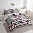 thumbnail image 3 of Manfei Vintage Boho Bedding Sets Twin Size,Aztec Comforter Sets with Sheets,Bohemain Pink Geometric Bed in a Bag Twin Size,Breathable Room Decoration Reversible,7-Piece, 3 of 7
