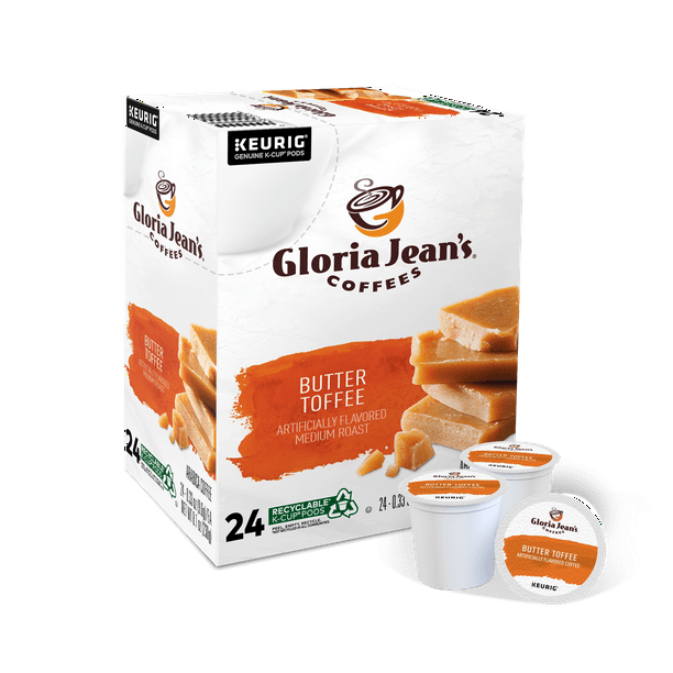 Gloria Jean's Butter Toffee, Keurig SingleServe KCup Pods, Medium