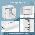 thumbnail image 6 of 30" Bathroom Vanity with Sink, Freestanding Vanity Cabinet with Door & 3 Drawers, Solid Wood Bathroom Cabinet, Space-Saving Design, for Bathroom, White, 6 of 9