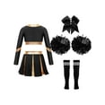 inhzoy Kids Girls Cheerleading Dance Outfit Sets Long Sleeve Cheer