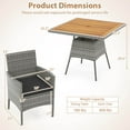 thumbnail image 3 of Costway 5 Pieces PE Wicker Patio Dining Set with Cushions and 1.97" Umbrella Hole, 3 of 10