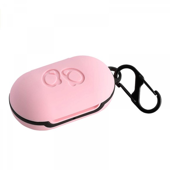 For Galaxy Buds Case, LiZHi Protective Silicone Cover for Galaxy Buds Plus Case with Carabiner Keychain, Samsung Galaxy Earbuds Accessory, Hot Pink (Pink)