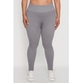 thumbnail image 4 of Womens Plus Size High Waisted Ribbed Knit Fleece Lined Leggings, 4 of 5
