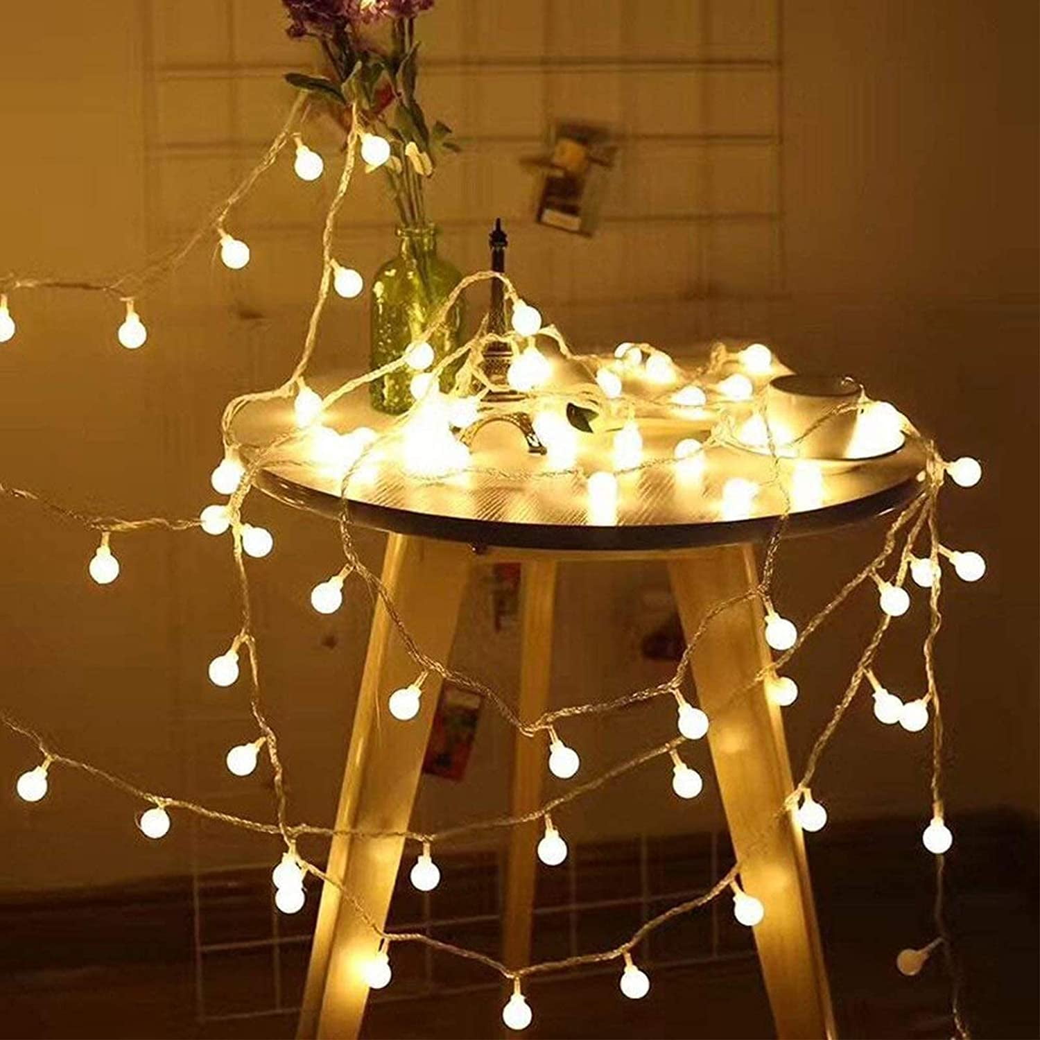 Globe String Lights 49 Feet 100 led 8 Modes Fairy String Lights