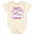 thumbnail image 3 of Inktastic My Aunt Loves Me Unicorn Girls Baby Bodysuit, 3 of 5