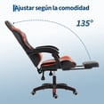 thumbnail image 2 of Silla ergonómica para gaming y oficina – Diseño moderno y respaldo lumbar – Reposabrazos ajustables – Piel sintética cómoda – Ideal para largas sesiones – Color rojo y negro, 2 of 8