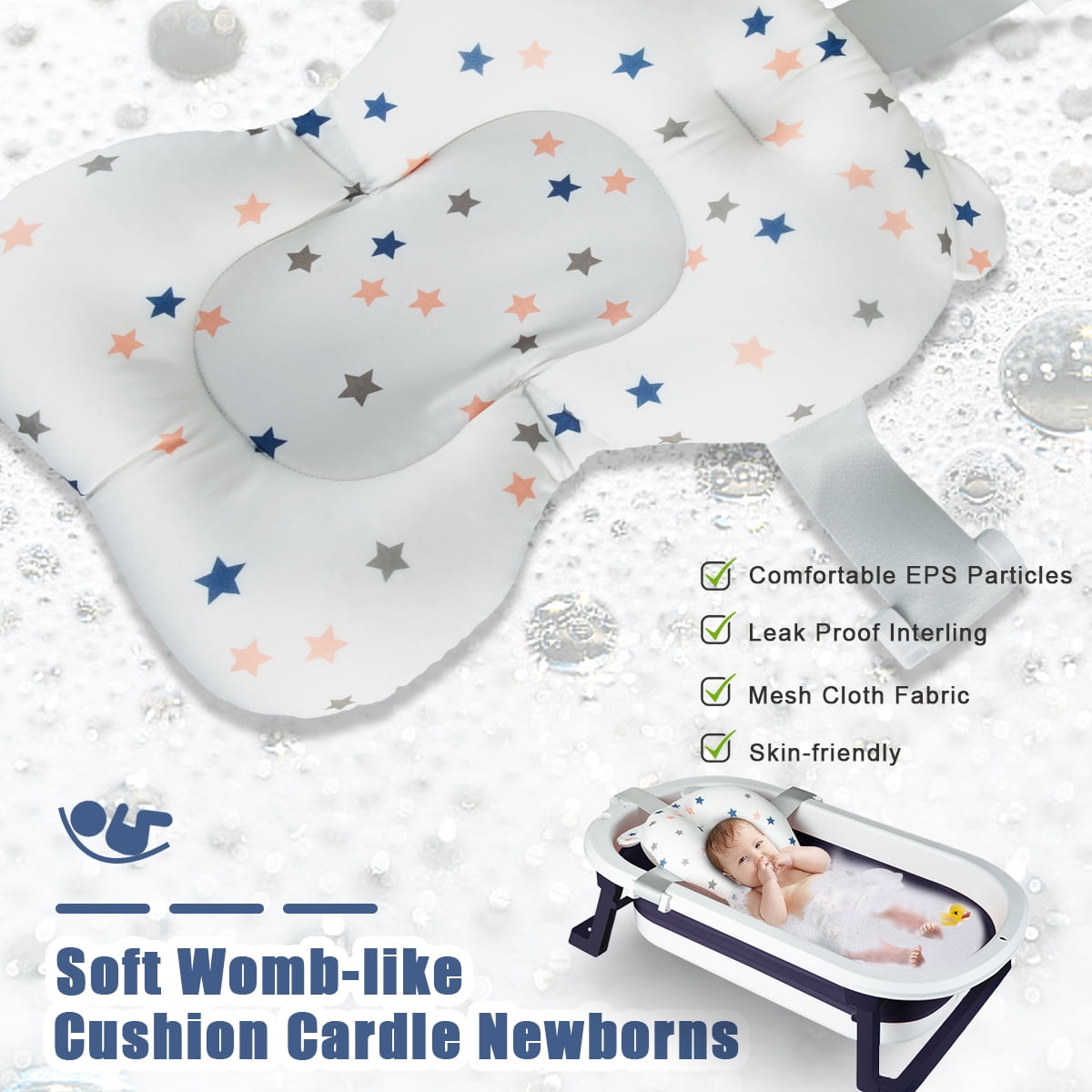 Yabanana 31 Baby Newborn Shower Baby Bath Tub Cushion Bed Support