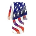 thumbnail image 5 of EGNMCR 4th of July Dresses for Women 2024 Plus Size Fashion Summer Independence Day Printed Long Sleeve Maxi Dress Long Dress Summer Sale Clearance, 5 of 5