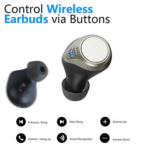 Bluetooth Earbuds Wireless Headphones in Ear Portable Charging Case &  Button Control Bluetooth Earphones Hands-Free Headset with Mic 20 Hours  Playtime 