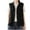 Black, variant on Christmas! Ohufall Womens Fall Winter Clothes Hooded Linen Cardigan Casual Loose Stitching Sleeveless Vest Short Jacket