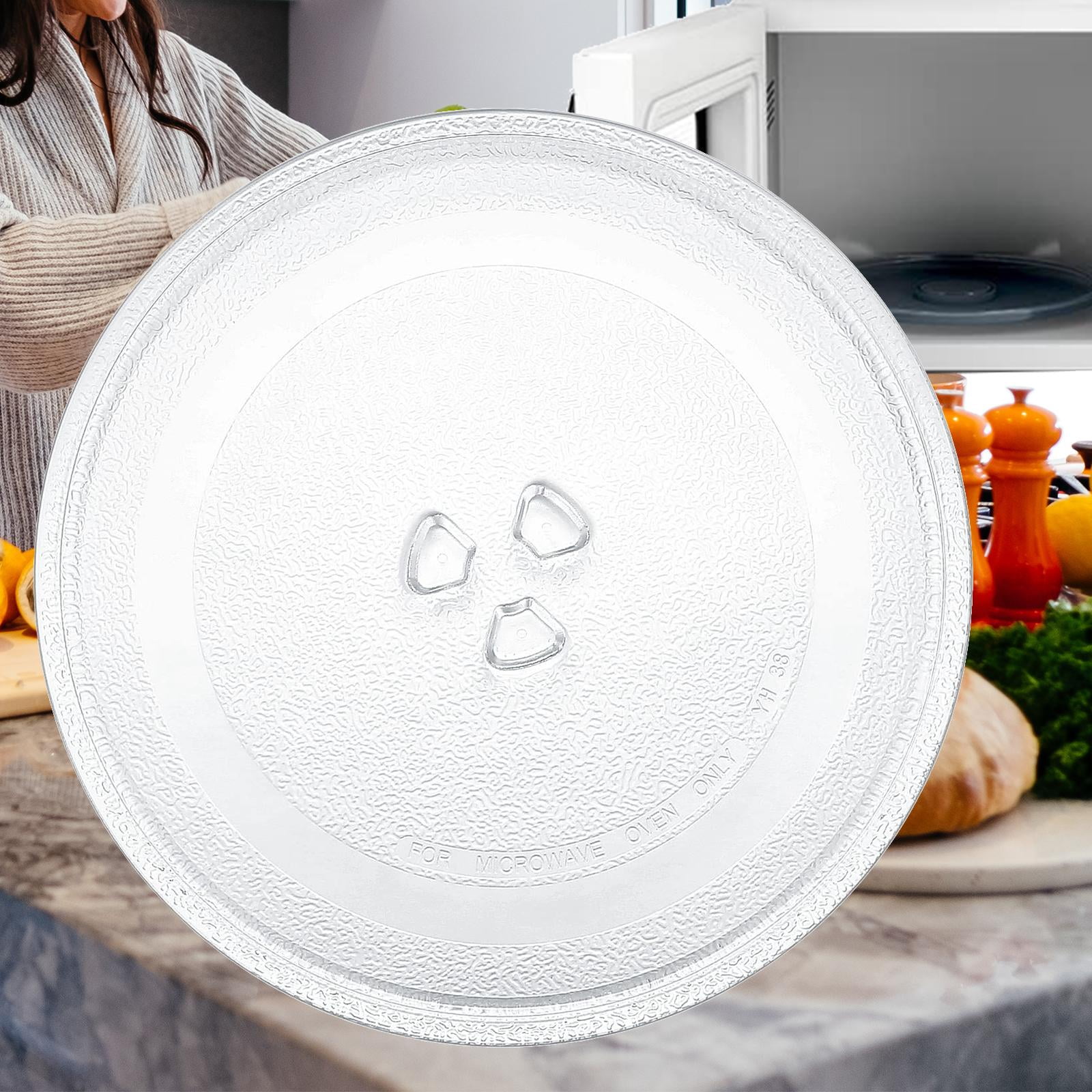 Luzkey Microwave Plate Glass Turntable 24.5cm For Microwave Oven Heat Resistant Accessories Easy To Install Thicken Durable White 24.5cm
