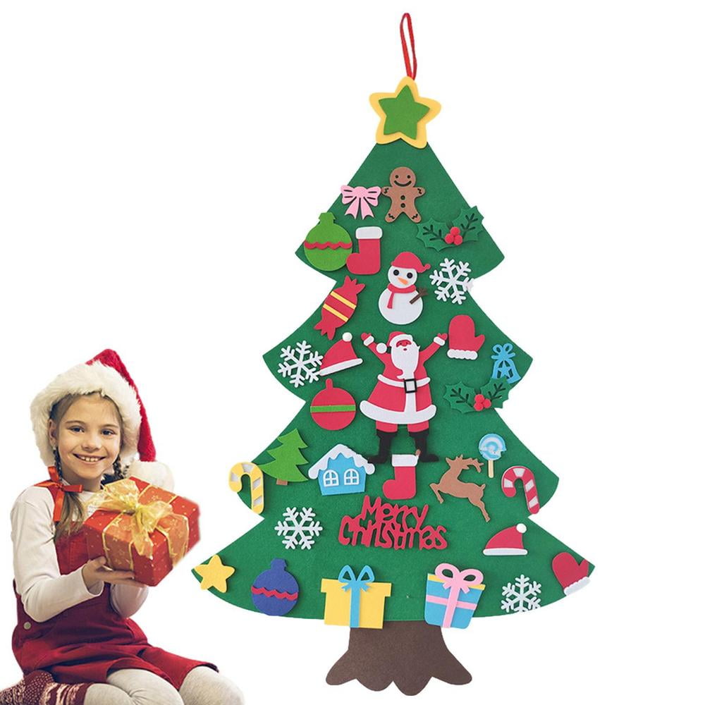 Ksruee DIY Felt Christmas Tree Set Christmas Felt Tree Wall Hangings
