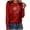 Red, variant on Women Long Sleeve T Shirt Round Neck Comfy Casual Tees Dandelion Printing Loose Fit Cute Shirts for Everyday 2025