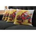 thumbnail image 5 of Ambesonne Christmas Throw Pillow Cover 4 Pack, Happy Santa Moment Joyous, 20", Pastel Yellow Multicolor, 5 of 5