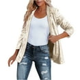thumbnail image 2 of Puntoco Chaqueta De Lentejuelas Para Mujer Cárdigan Blazer Casual Manga Larga Cárdigan Temperamento Chaqueta De Traje Pequeña S-Xxl Puntoco Puntoco-1, 2 of 6