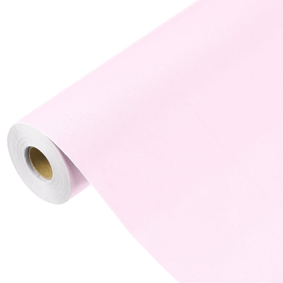 Uxcell Wallpaper Peel and Stick Wallpaper Contact Paper Solid Color Vinyl Self-Adhesive Wall Paper Decorative Pale Pink 590" x 15.7"