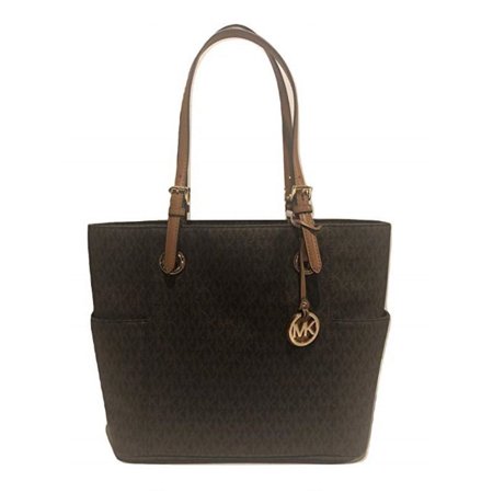 Michael Kors Jet Set Travel Medium East West Signature Monogram Tote, Brown
